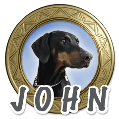 Doberman John Sticker