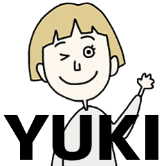 YUKI's BLONDE BOB hair MOVE STICKER!!