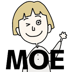 MOE's BLONDE BOB hair MOVE STICKER!!