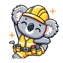 Koala animal engineer working on site