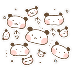 Cute fluffy panda stickers