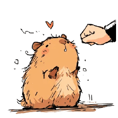hand drawn style capybara I noword