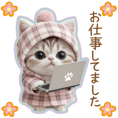 cute cats parka Sticker2 keigo