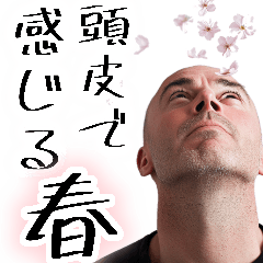 spring Japanese bald person stickers