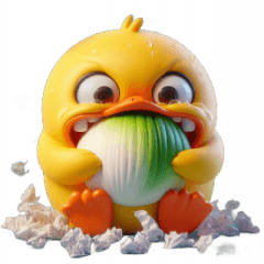 Green Onion Duck Shocked Eating Onions