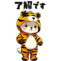 Bear in a tiger costume