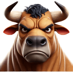 Expressive Bull Stickers