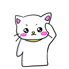 White cat cat sticker