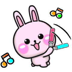 Oshikatsu Sticker Pink Rabbit