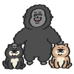 Shiba Inu with Gorilla