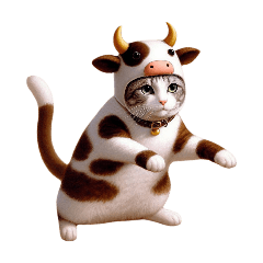 [For arrangement] Cow cosplay cat