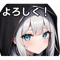 Black hoodie and silver hair girl