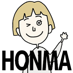 HONMA's BLONDE BOB hair MOVE STICKER!!