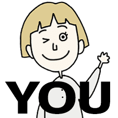YOU's BLONDE BOB hair MOVE STICKER!!