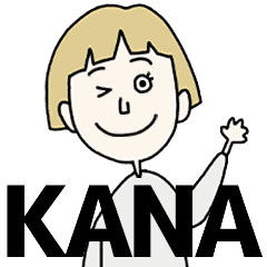 KANA's BLONDE BOB hair MOVE STICKER!!