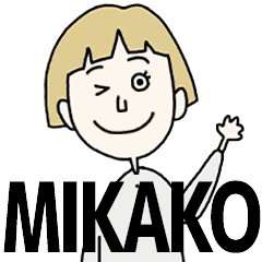 MIKAKO's BLONDE BOB hair MOVE STICKER!!