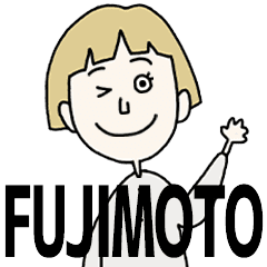 FUJIMOTO's BLONDE BOB hair MOVE STICKER!