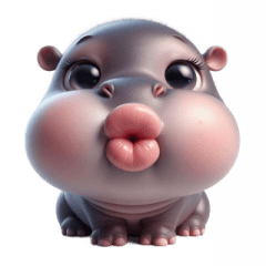 Plump-Lipped Hippo Wants a Kiss