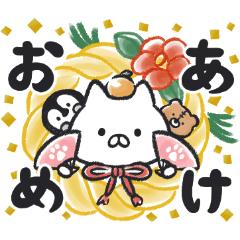 Penguin and Cat Days New Year's Stickers