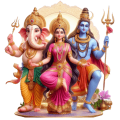 Goddess Lakshmi, Ganesha, Shiva