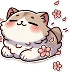 Spring Breeze Cat Stickers