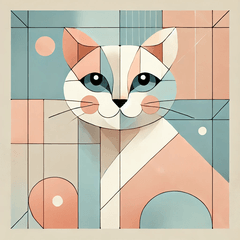 Gentle Cubist Cat