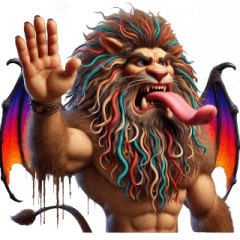 Devil Giant Lion, Sticking Out Tongue.