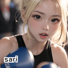 blonde boxer girl sari