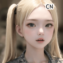 CN blonde soldier army girl