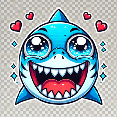 Viral Crazy Shark Stickers