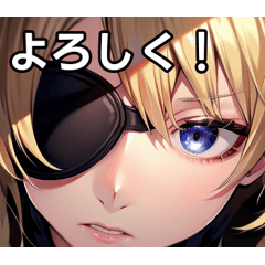 Blonde boy with eyepatch