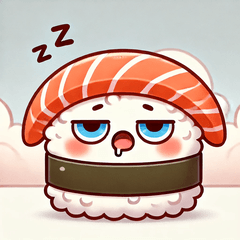 Sleepy Salmon Sushi - Cute Sticker Set