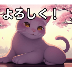 A cherry blossom cat that feels spring