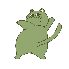 green plump cat