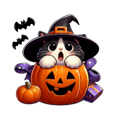 [For arrangement] Halloween cat witch 1