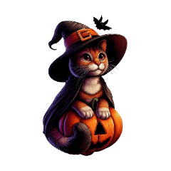 [For arrangement] Halloween cat witch 2