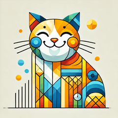 Bright Cubist Cat