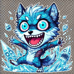 Crazy Ice Wolf Emotions