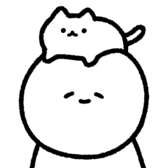 Cute white cat and owner move Sticker