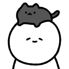 Cute black cat and owner move Sticker