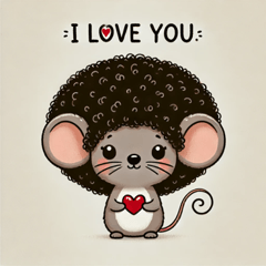 Afro Mouse Stickers@SFW