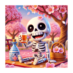 Charming Skeleton Feeling the Spring