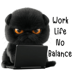 Dark Cat Work life not balance (EN)