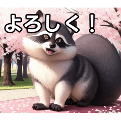 Sakura raccoon feels spring