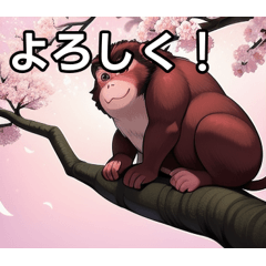 Sakura monkeys feel the spring