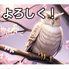 Sakura owl feels spring