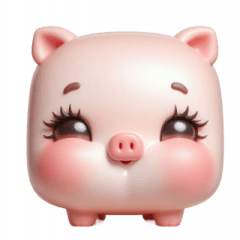 Blocky Pink Pig