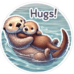 Realistic & Cute Otter Family Stickers