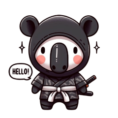 Cute ninja tapir sticker 001