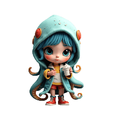 Squid blue character